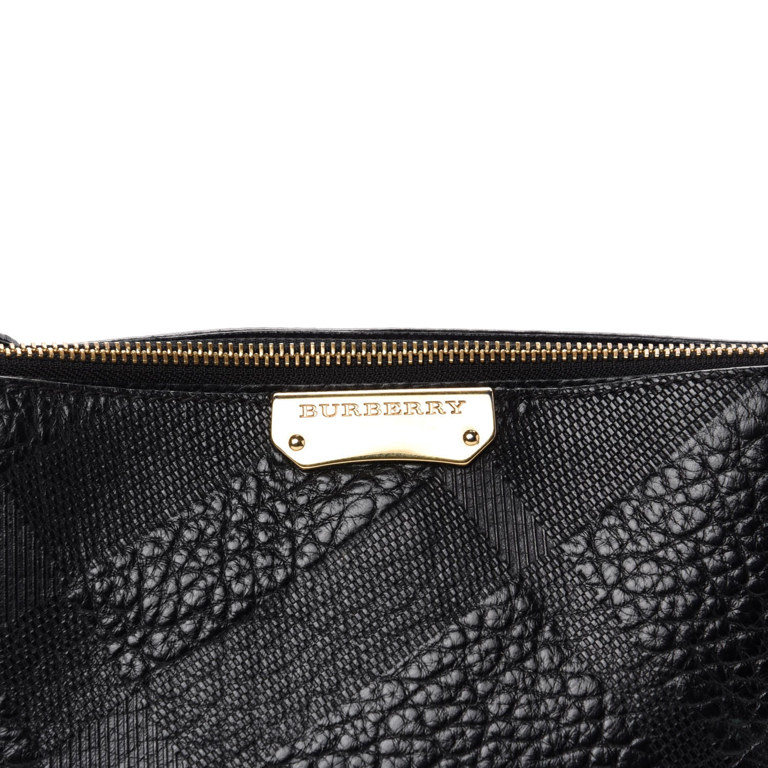 Burberry Signature Grain Calfskin Check Embossed Small Chichester Crossbody Clutch Bag Black 9 of 9