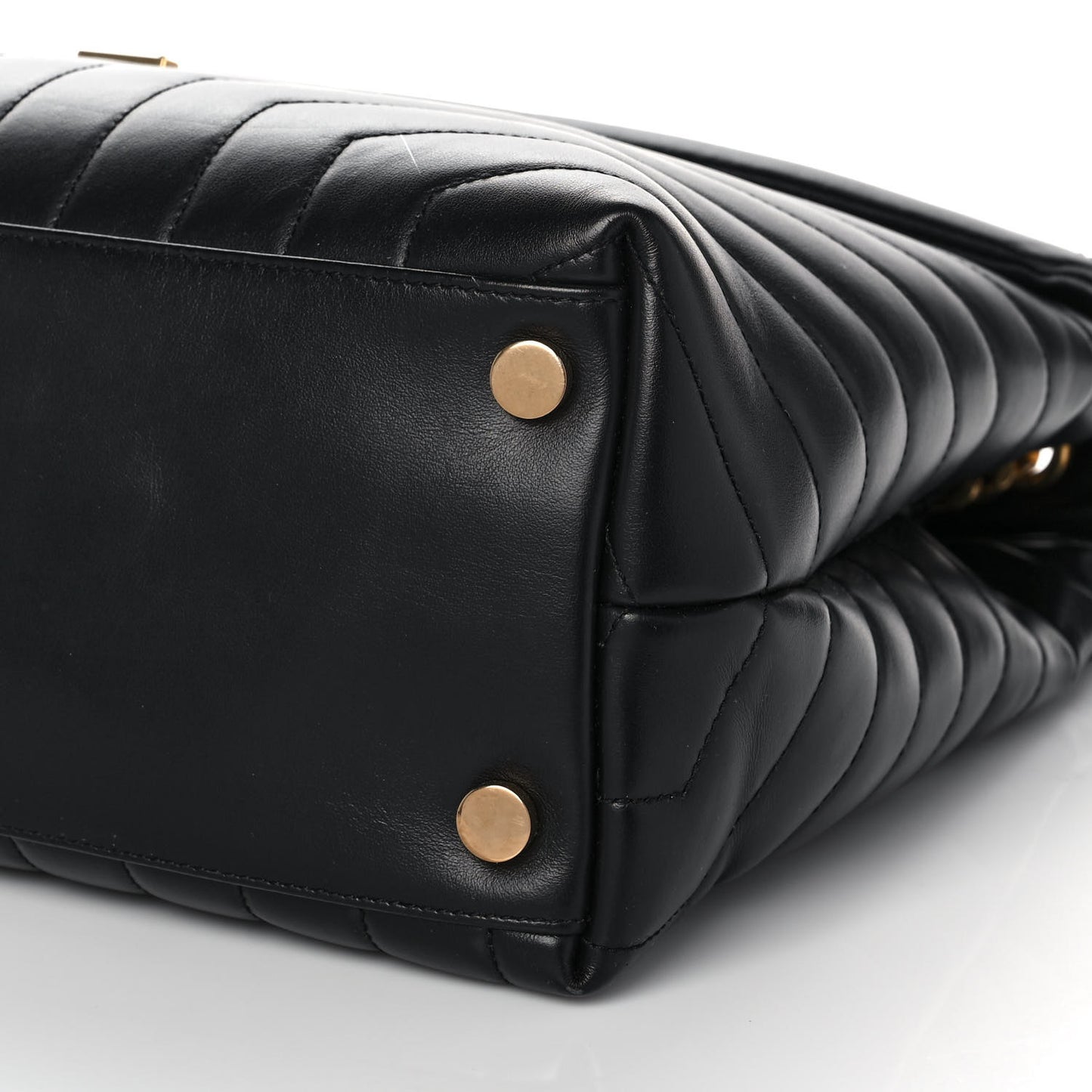 Calfskin Y Quilted Monogram Large Loulou Chain Satchel Black