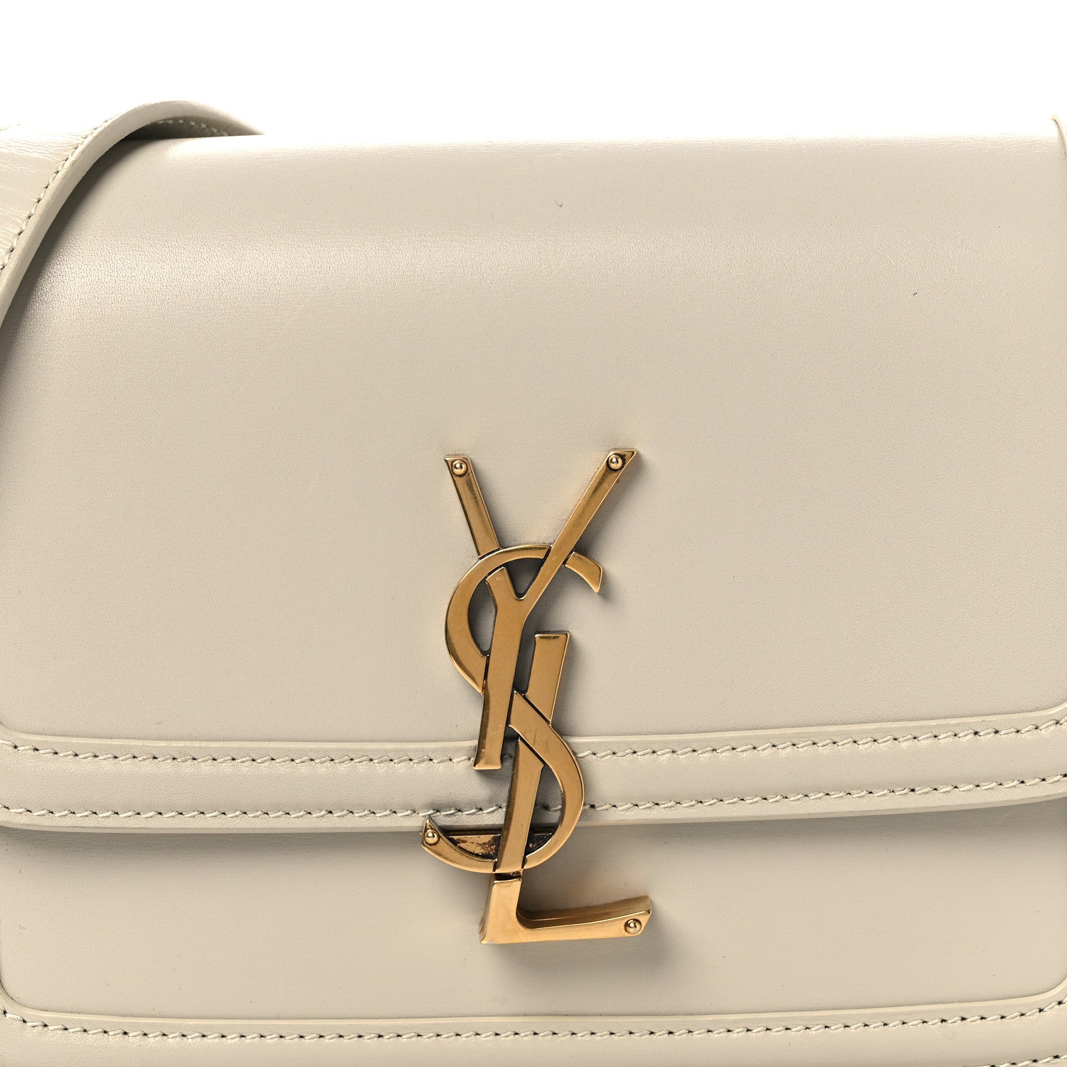 Saint Laurent Smooth Calfskin Small Solferino Satchel Ivory 7 of 12
