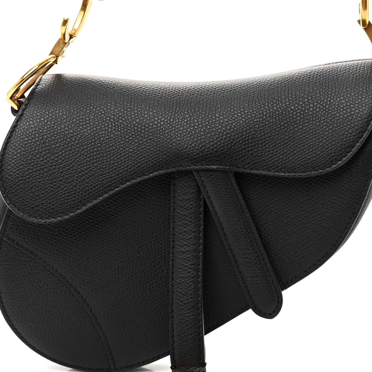 Christian Dior Grained Calfskin Mini Saddle Bag Black 8 of 10