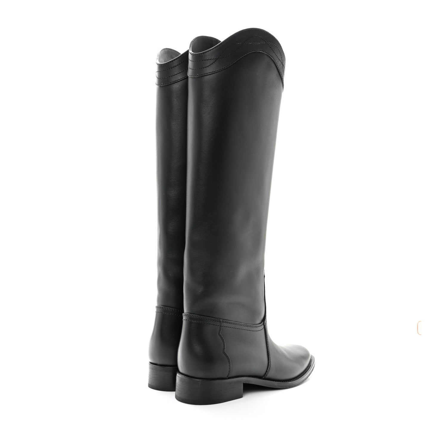 Calfskin Kate 105 Western Knee High Boots 38.5 Black