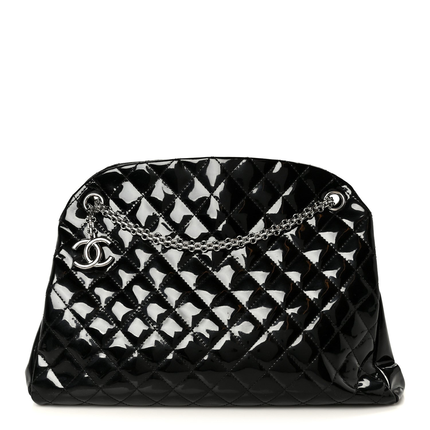 Chanel Patent Quilted Large Just Mademoiselle Bowling Bag Black 1 of 12