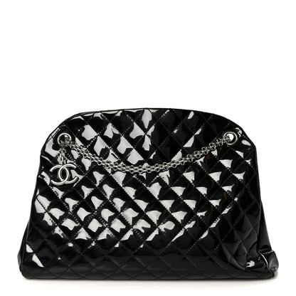 Chanel Patent Quilted Large Just Mademoiselle Bowling Bag Black 1 of 12
