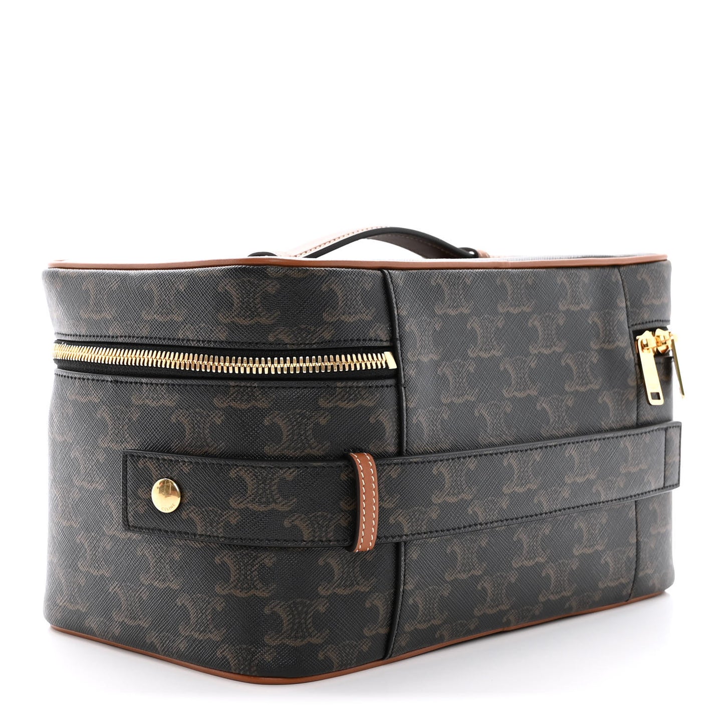 Triomphe Canvas Calfskin Vanity Case Tan