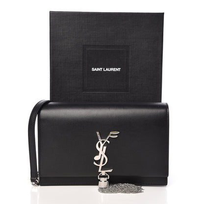 Saint Laurent Smooth Calfskin Classic Monogram Kate Tassel Chain Wallet Black 12 of 12