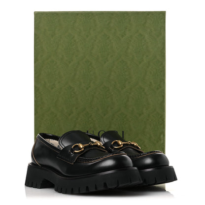 Gucci Cordovan Lux Womens Harald Horsebit 25mm Platform Loafers 38 Black 12 of 12