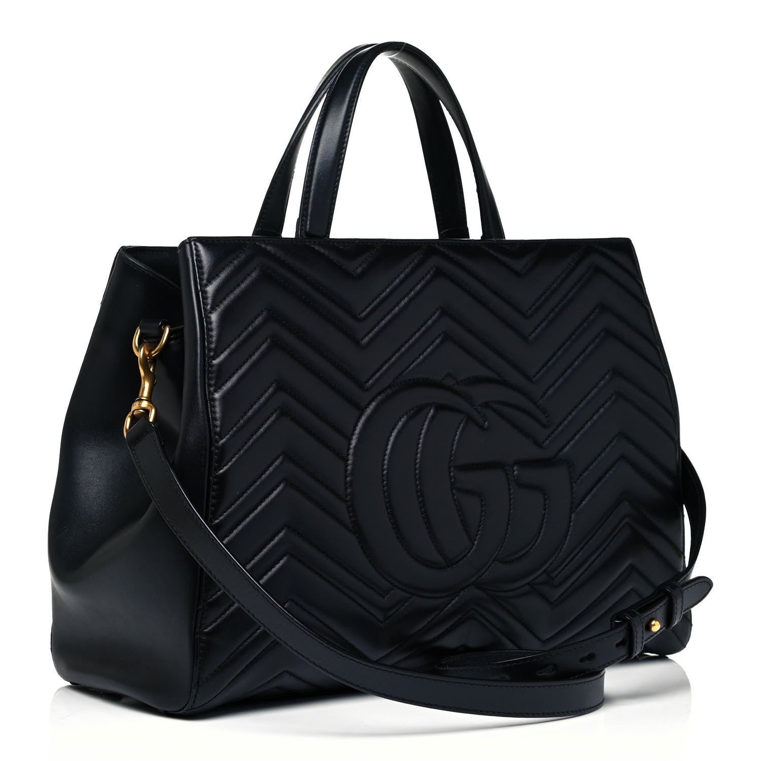 Gucci Calfskin Matelasse Medium GG Marmont Tote Black 4 of 10