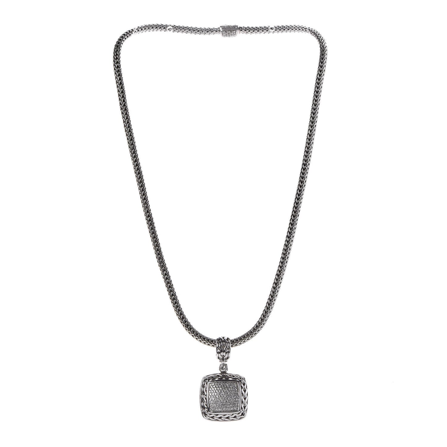 Sterling Silver Diamond Classic Chain Enhancer Pendant Necklace