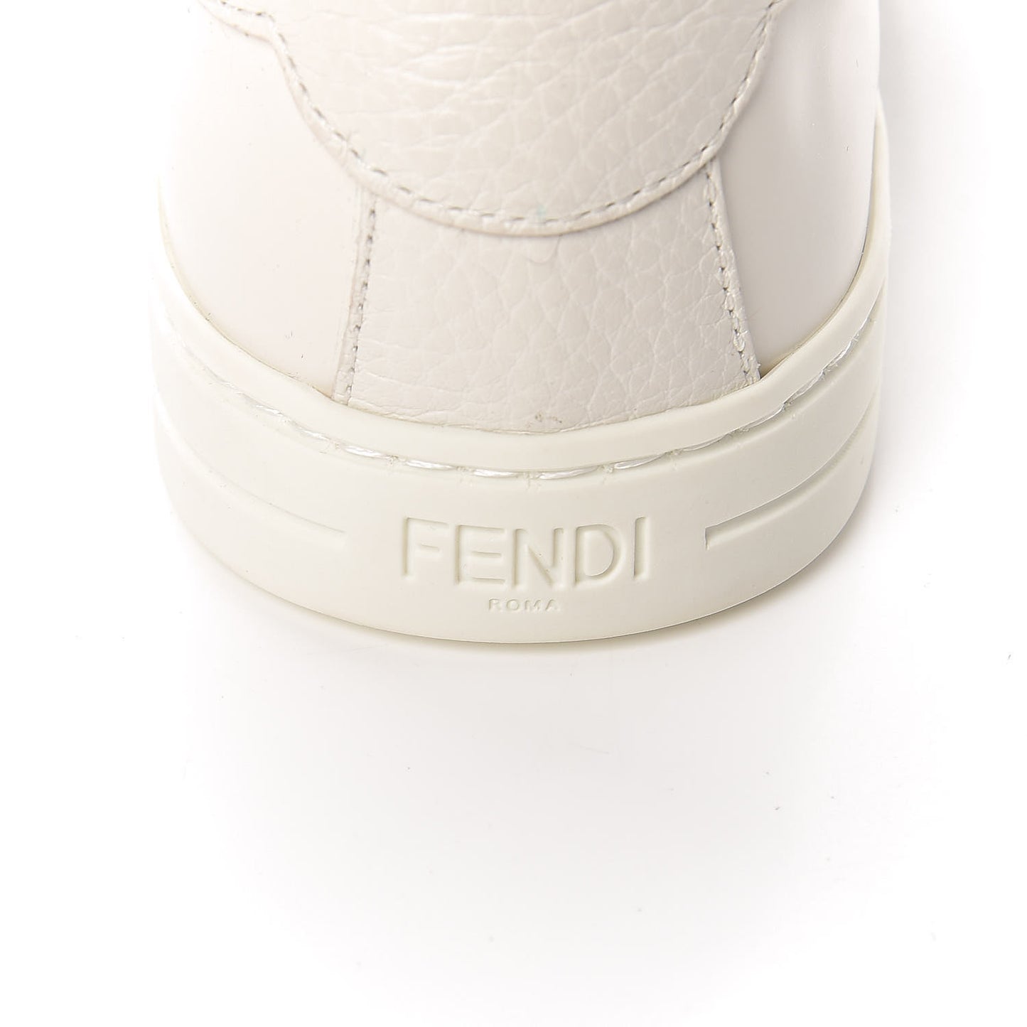 Vitello Shearling FF Velcro Slip On Sneakers 37 White