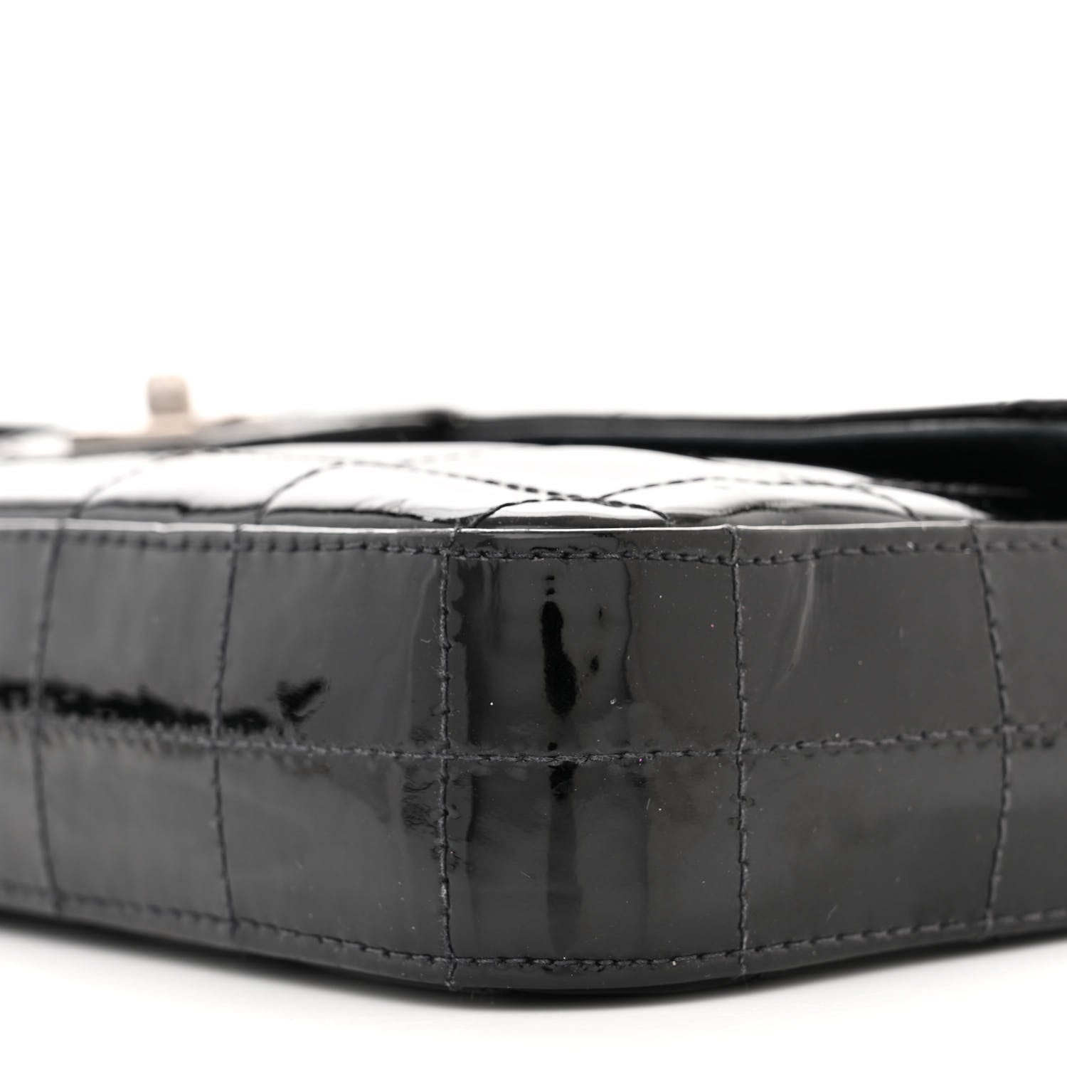 Chanel Patent Quilted East West Chocolate Bar Flap Black 10 of 15