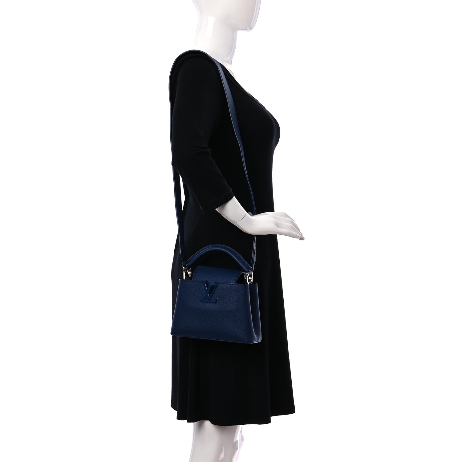 Louis Vuitton Taurillon Capucines Mini Blue 2 of 8