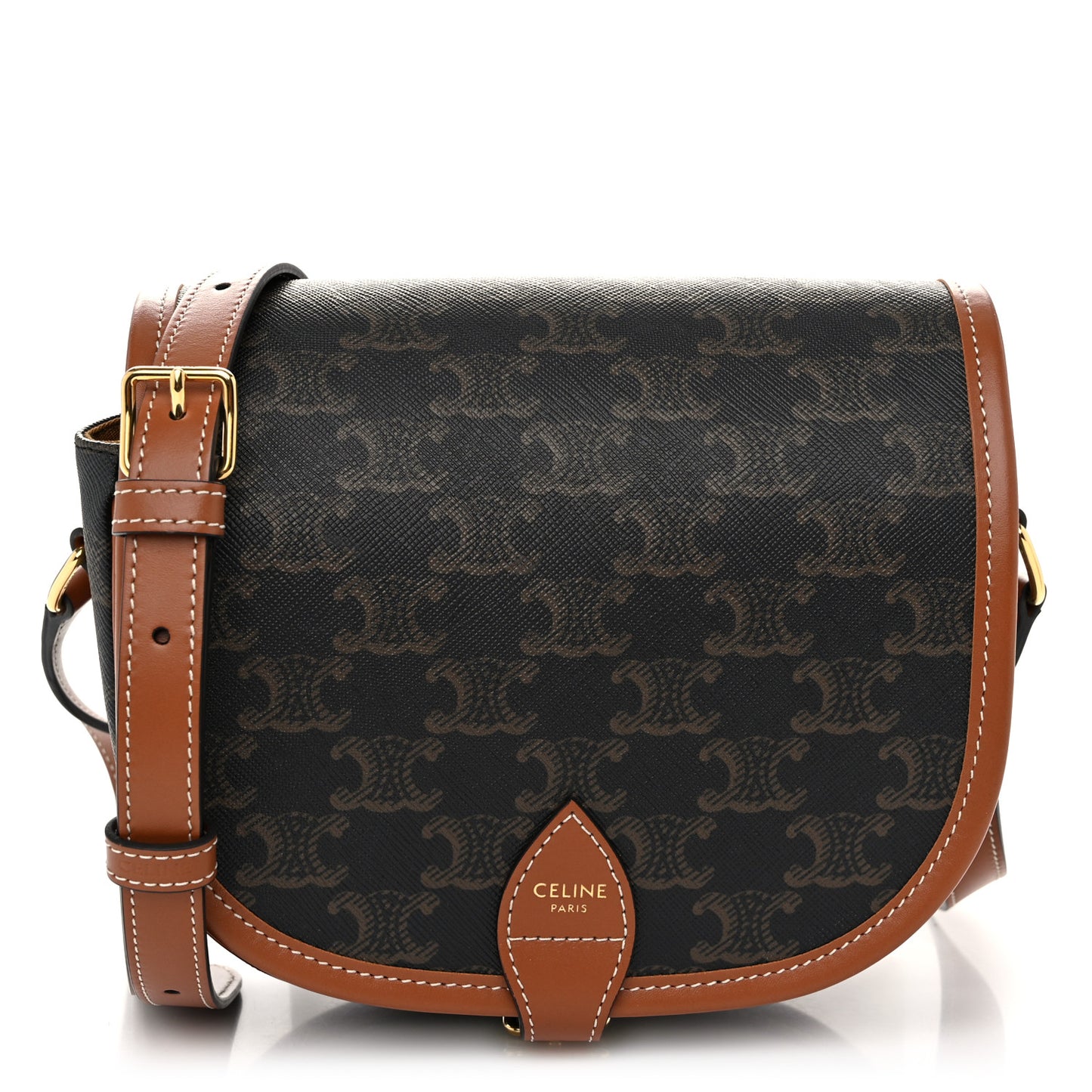 Triomphe Canvas Medium Folco Bag Tan