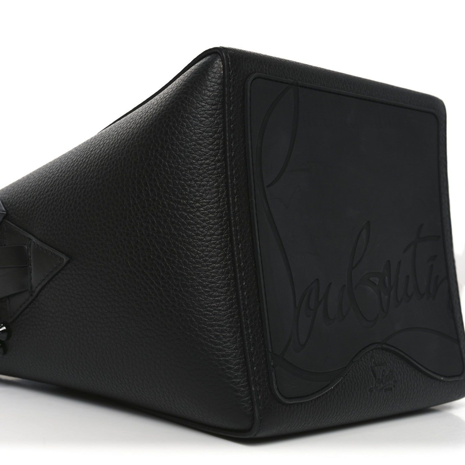 Christian Louboutin Calfskin Empire Spike Studded Mini Cabachic Bucket Bag Black 8 of 9