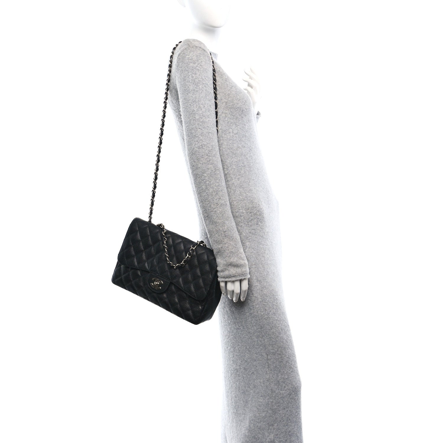 Chanel Caviar Quilted Jumbo Double Flap Black 3 of 16