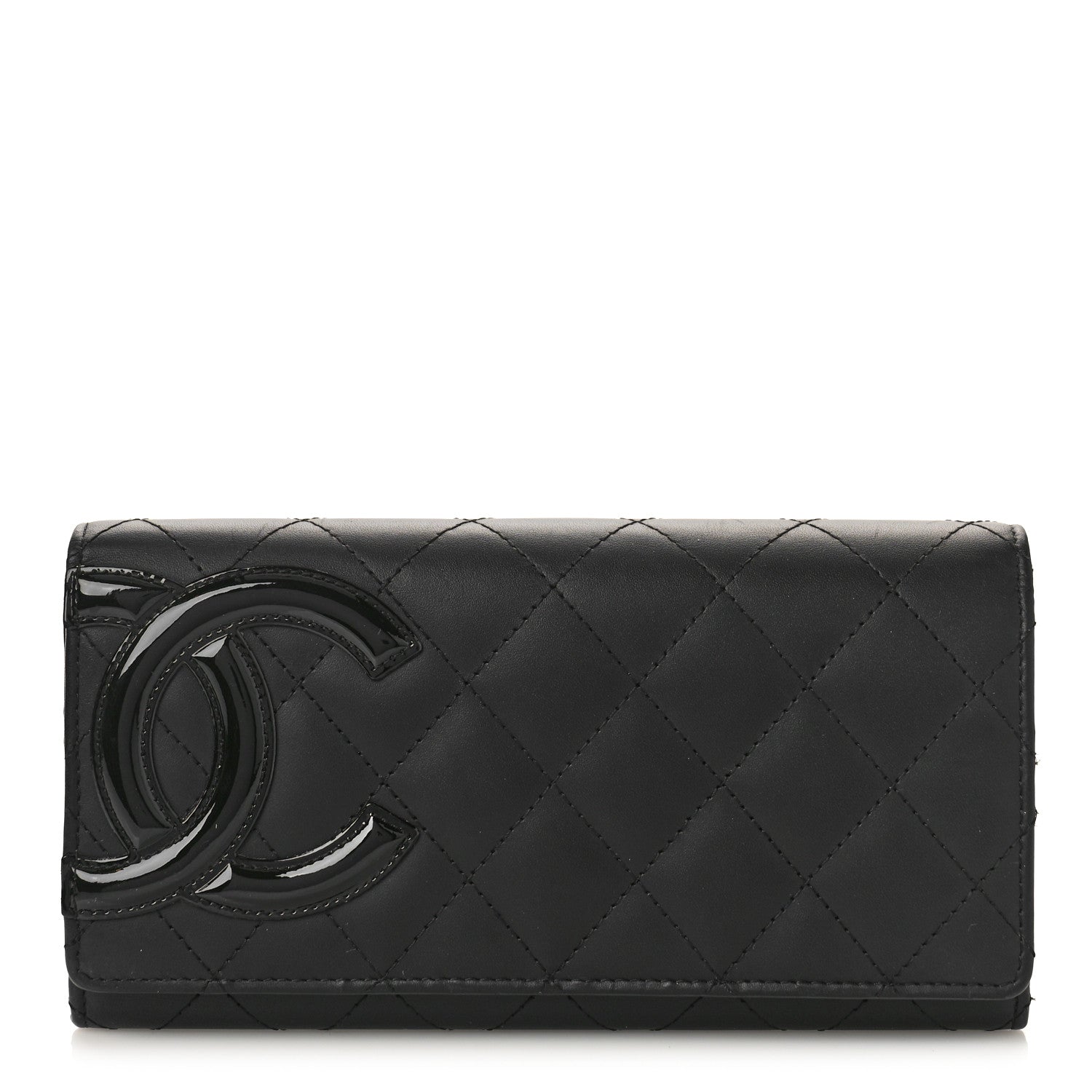 Chanel Calfskin Quilted Cambon Gusset Flap Wallet Black 1 of 8