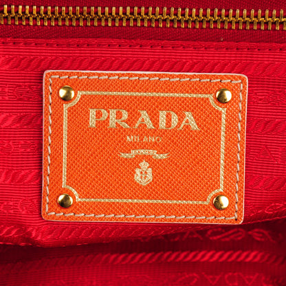 Prada Tessuto Nylon Saffiano Dome Satchel Papaya 6 of 8