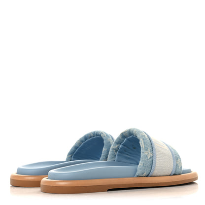 Louis Vuitton Monogram Denim LV Bliss Womens Comfort Mules 39 Turquoise 5 of 10