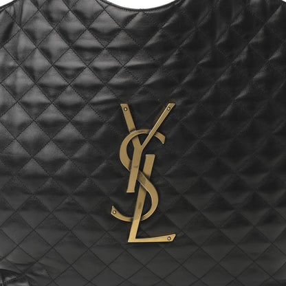 Saint Laurent Lambskin Quilted Maxi Icare Shopping Tote Black 9 of 11