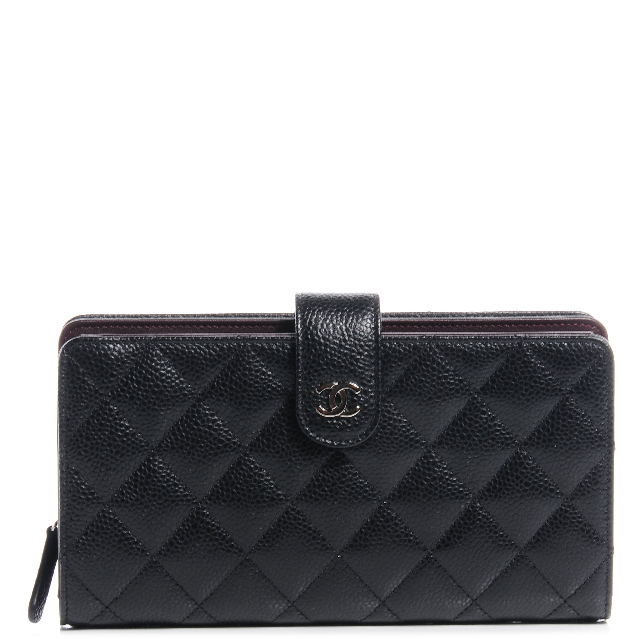 小物 CHANEL CC Mark Wallet Caviar Skin Black Chanel Caviar Large Timeless CC Zip Around Wallet Black