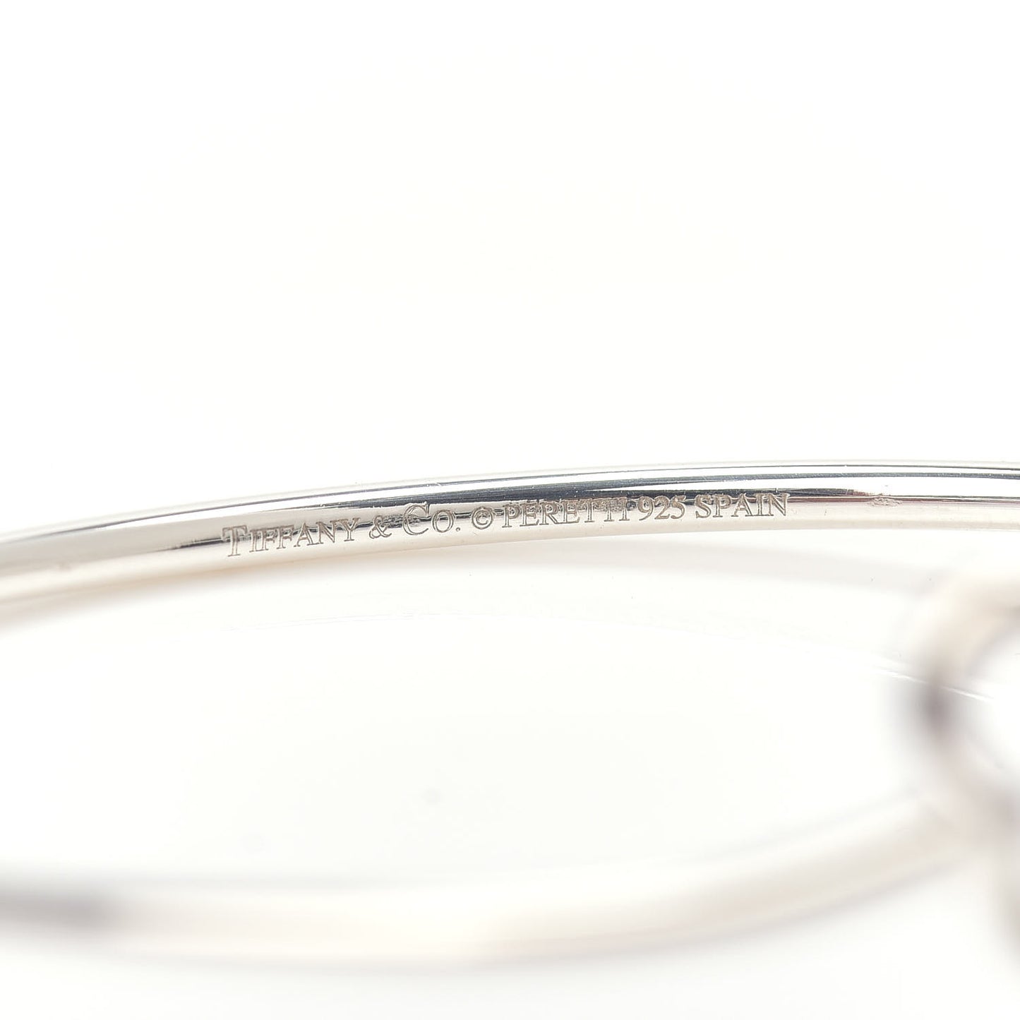 Sterling Silver Elsa Peretti Double Open Heart Bangle Bracelet