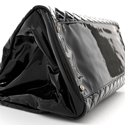 Chanel Patent Quilted Maxi Just Mademoiselle Bowling Bag Black 10 of 16