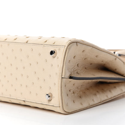 Gucci Ostrich Small Zumi Top Handle Bag Ivory 7 of 10