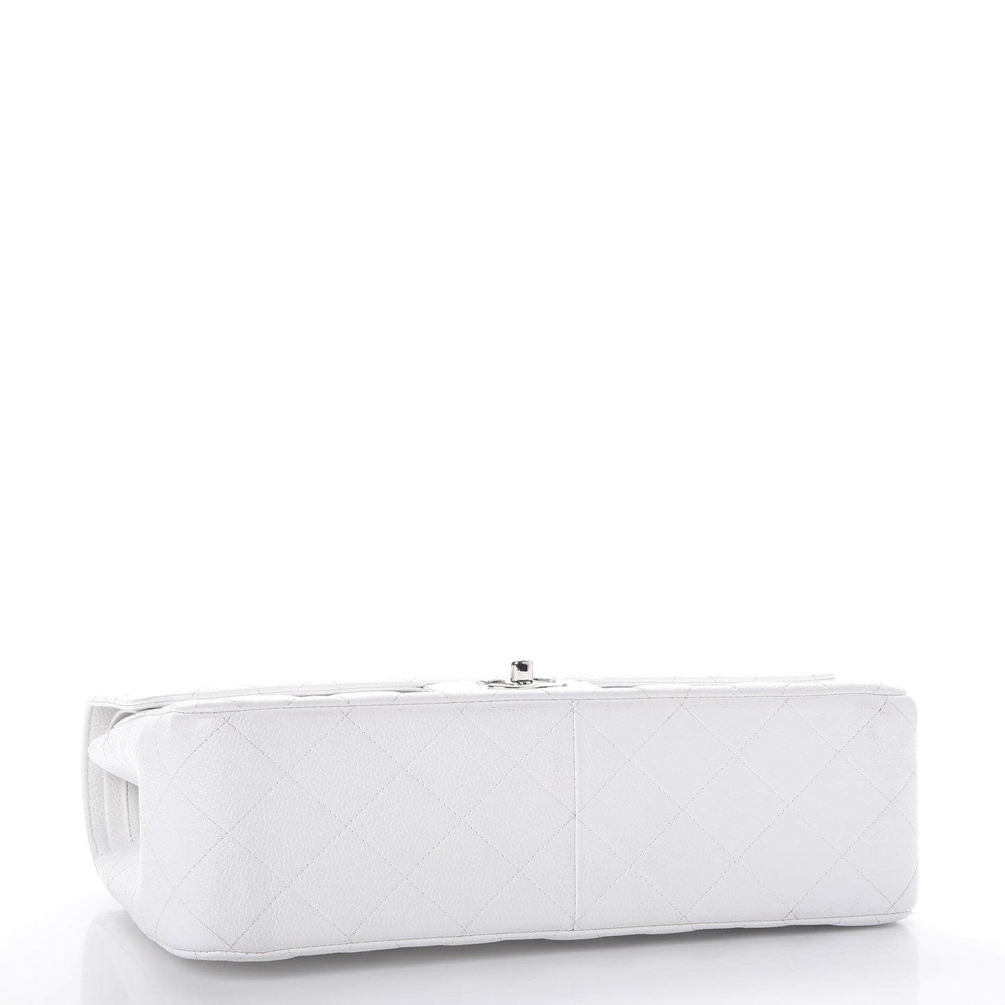 Caviar Quilted Jumbo Double Flap White