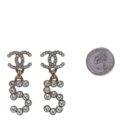 Chanel Metal Crystal City of Lights No 5 Drop Earrings Gold 2 of 4