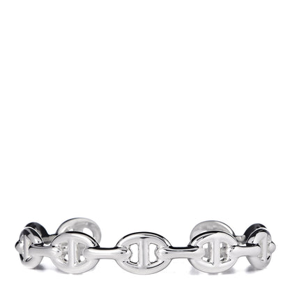 Hermes Sterling Silver MM Chaine d'Ancre Enchainee Cuff Bracelet LG 1 of 5