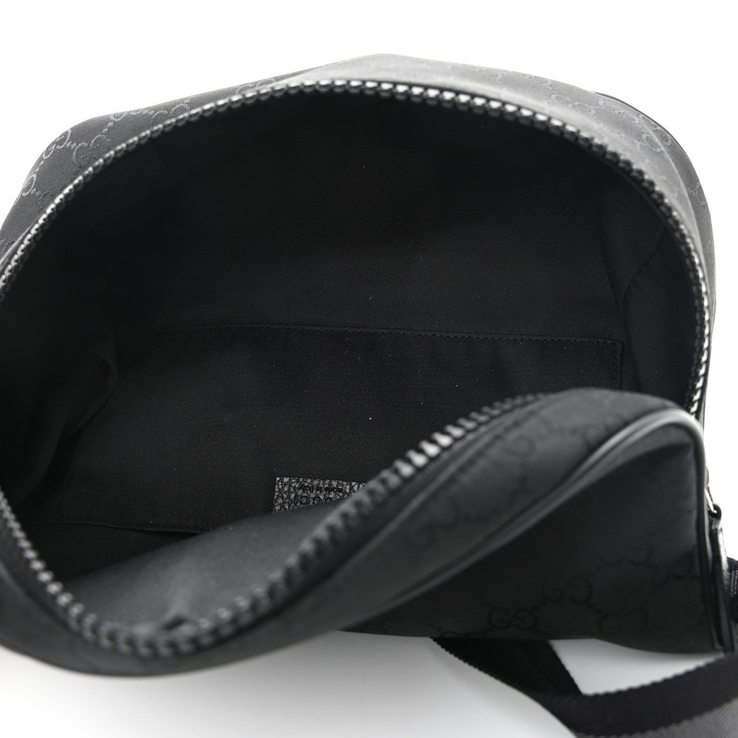 Gucci Nylon Monogram Fanny Pack Belt Bag Black 5 of 10