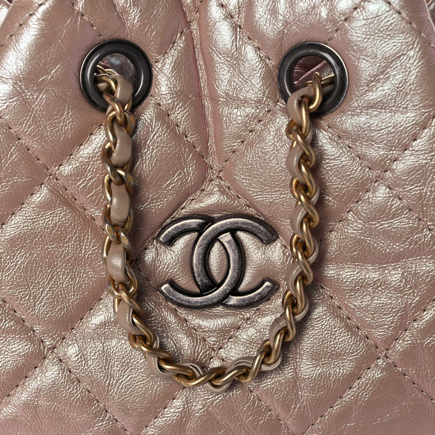 Chanel Iridescent Lambskin Calfskin Small Quilted Gabrielle Backpack Light Pink 8 of 11