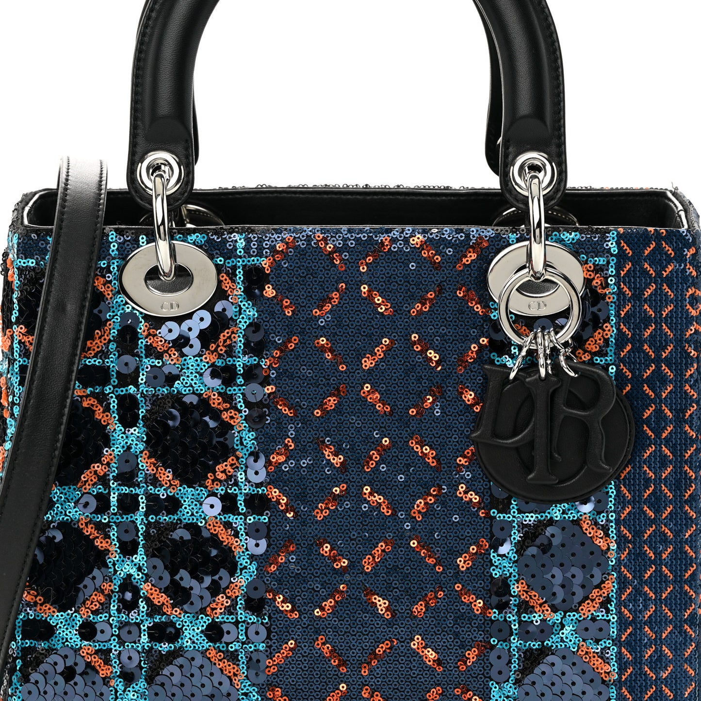 Sequin Medium Lady Dior Black Multicolor