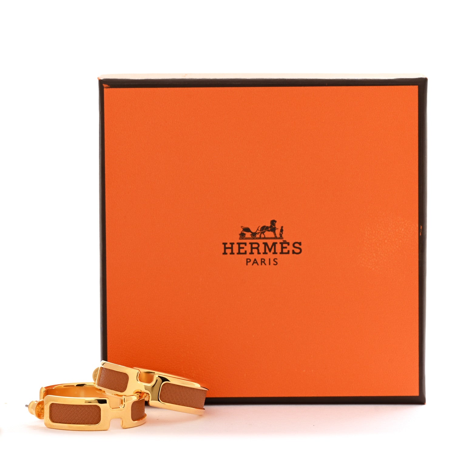 Hermes Epsom Olympe Hoop Earrings Gold 5 of 5