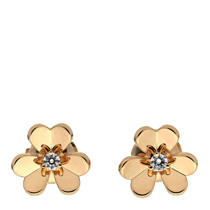 Van Cleef & Arpels 18K Yellow Gold Diamond Mini Frivole Earrings 1 of 5