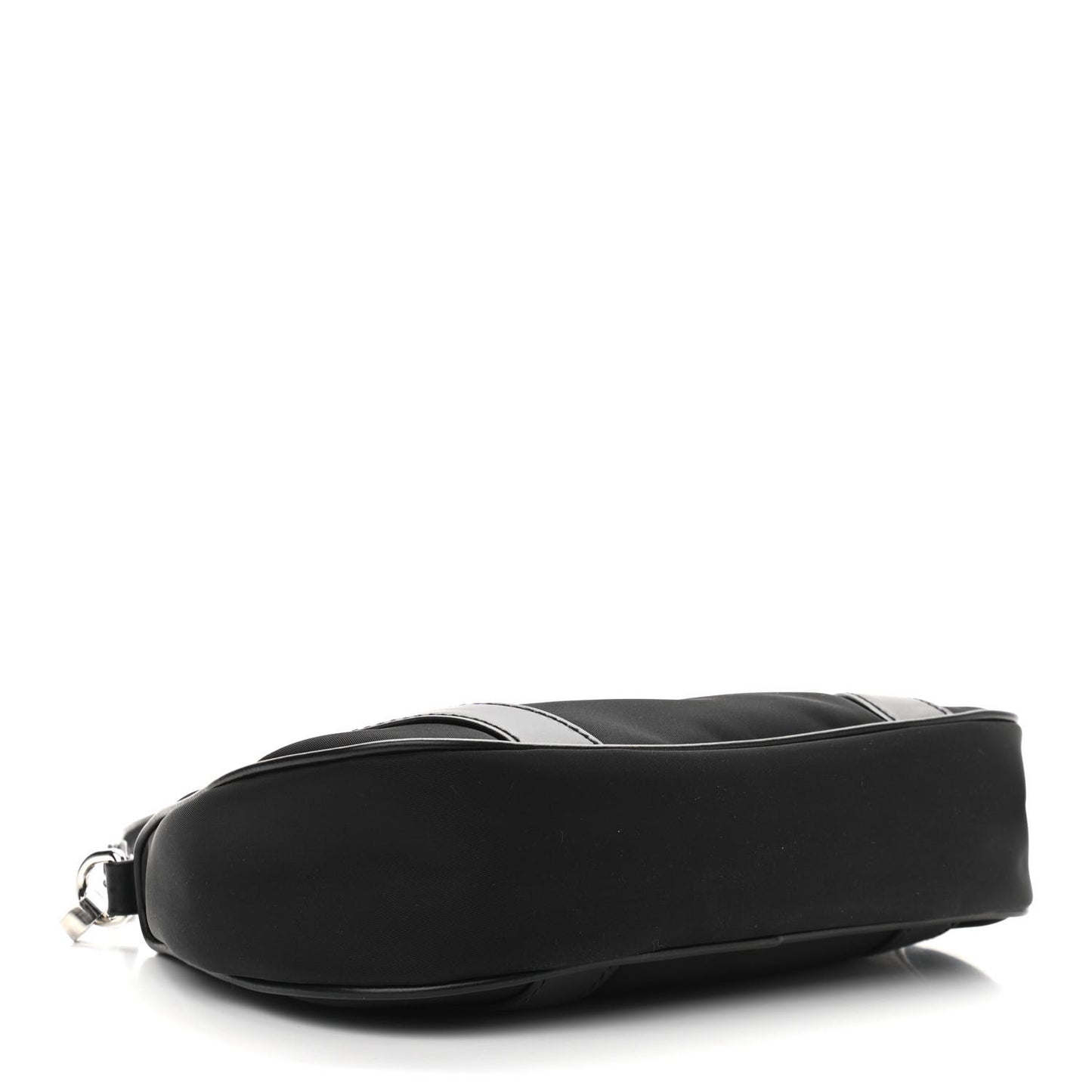 Tessuto Nylon Soft Calfskin Shoulder Bag Black