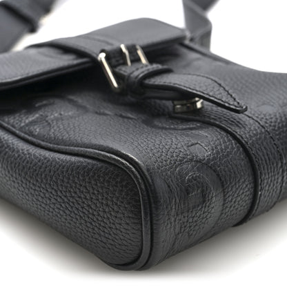 Gucci Piuma Calfskin Jumbo GG Embossed Small Messenger Bag Black 8 of 9