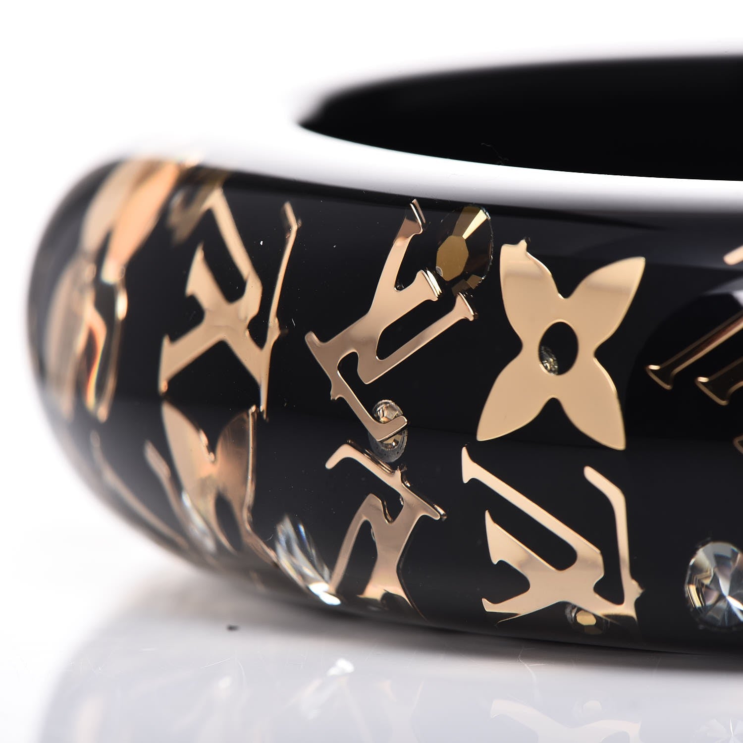 Louis Vuitton Resin Swarovski Medium Inclusion Bracelet GM Black 4 of 4