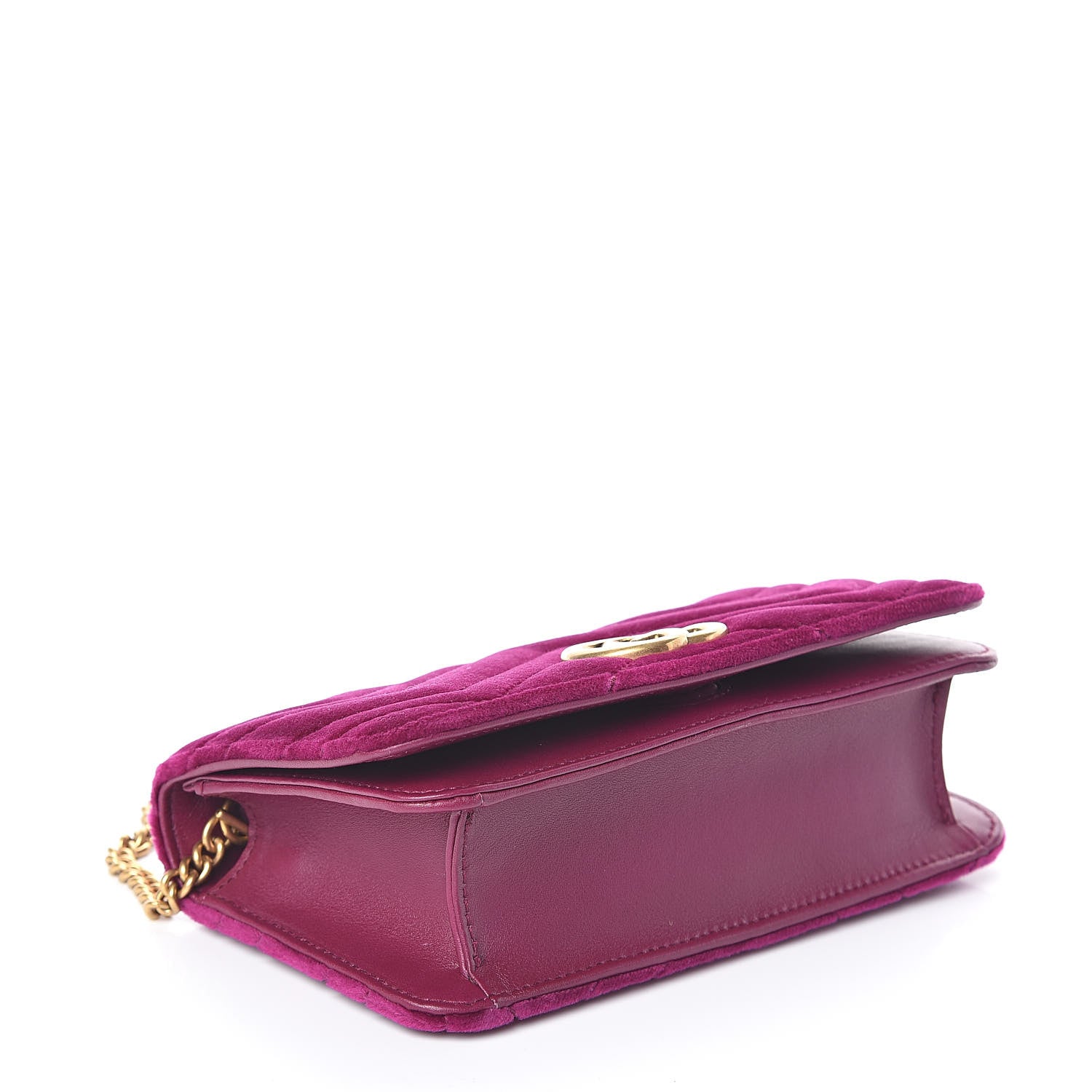 Gucci Velvet Matelasse GG Marmont Mini Bag Fuchsia Violet Cyclamen 4 of 8