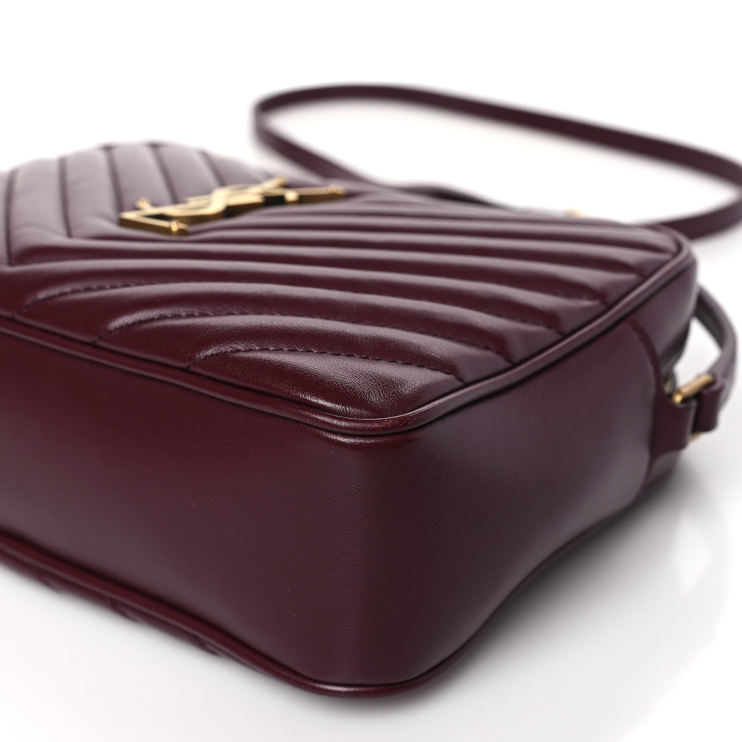 Saint Laurent Calfskin Matelasse Monogram Lou Camera Bag Dark Legion Red 9 of 9