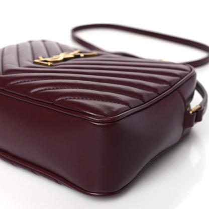 Saint Laurent Calfskin Matelasse Monogram Lou Camera Bag Dark Legion Red 9 of 9