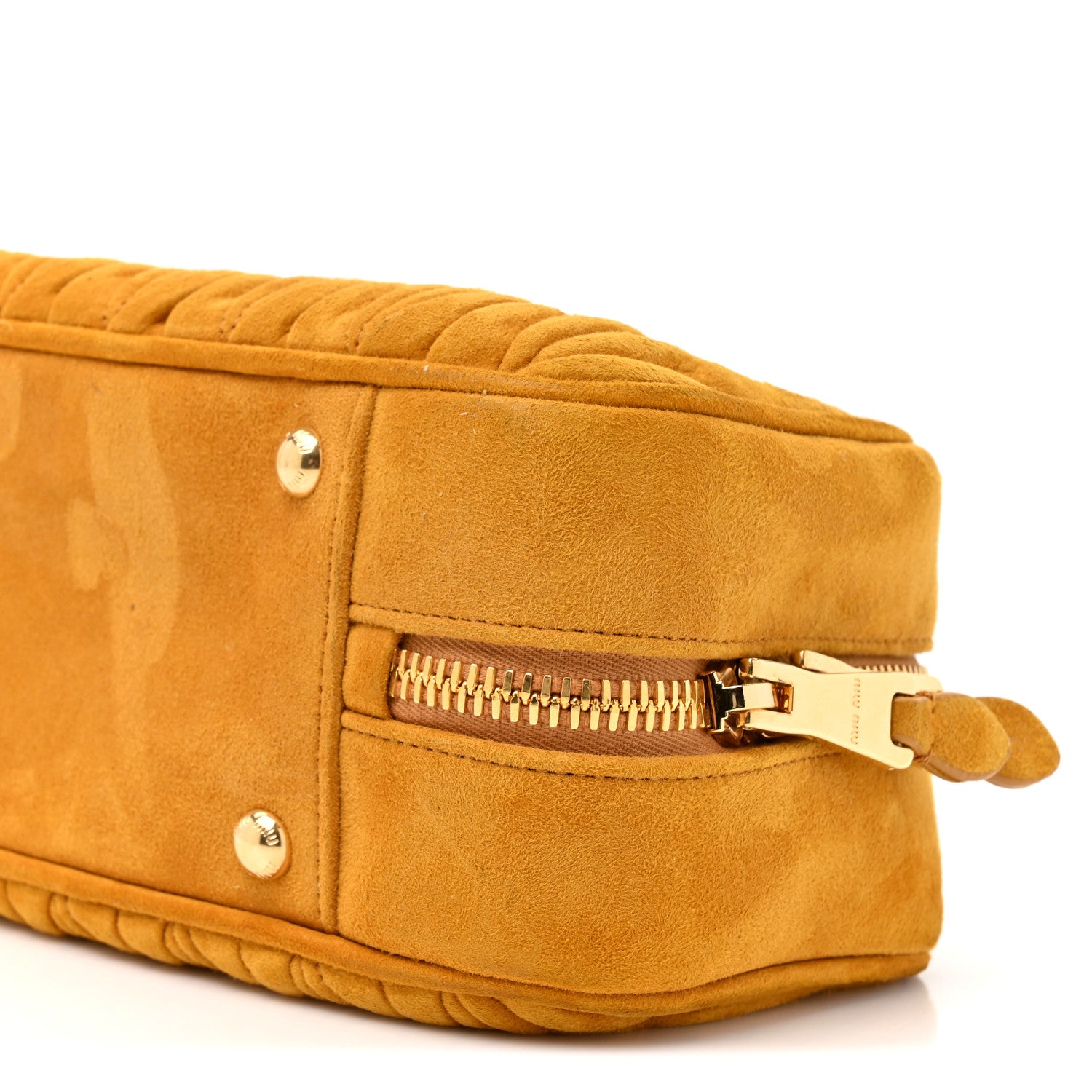 Miu Miu Suede Matelasse Large Arcadie Top Handle Bag Whiskey 7 of 12