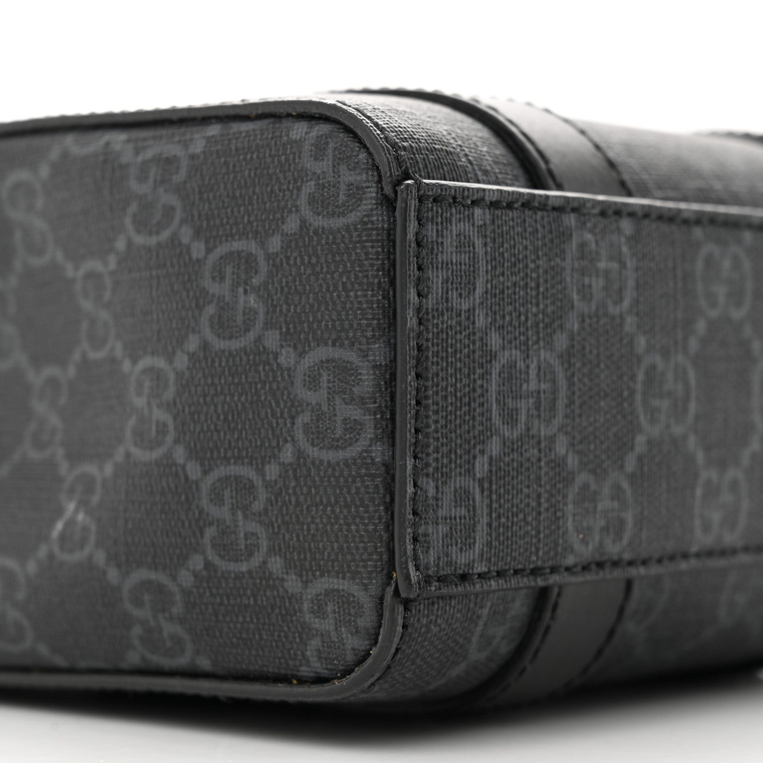 Gucci GG Supreme Monogram Appia Calfskin Web Mini Tote Bag Black 8 of 14