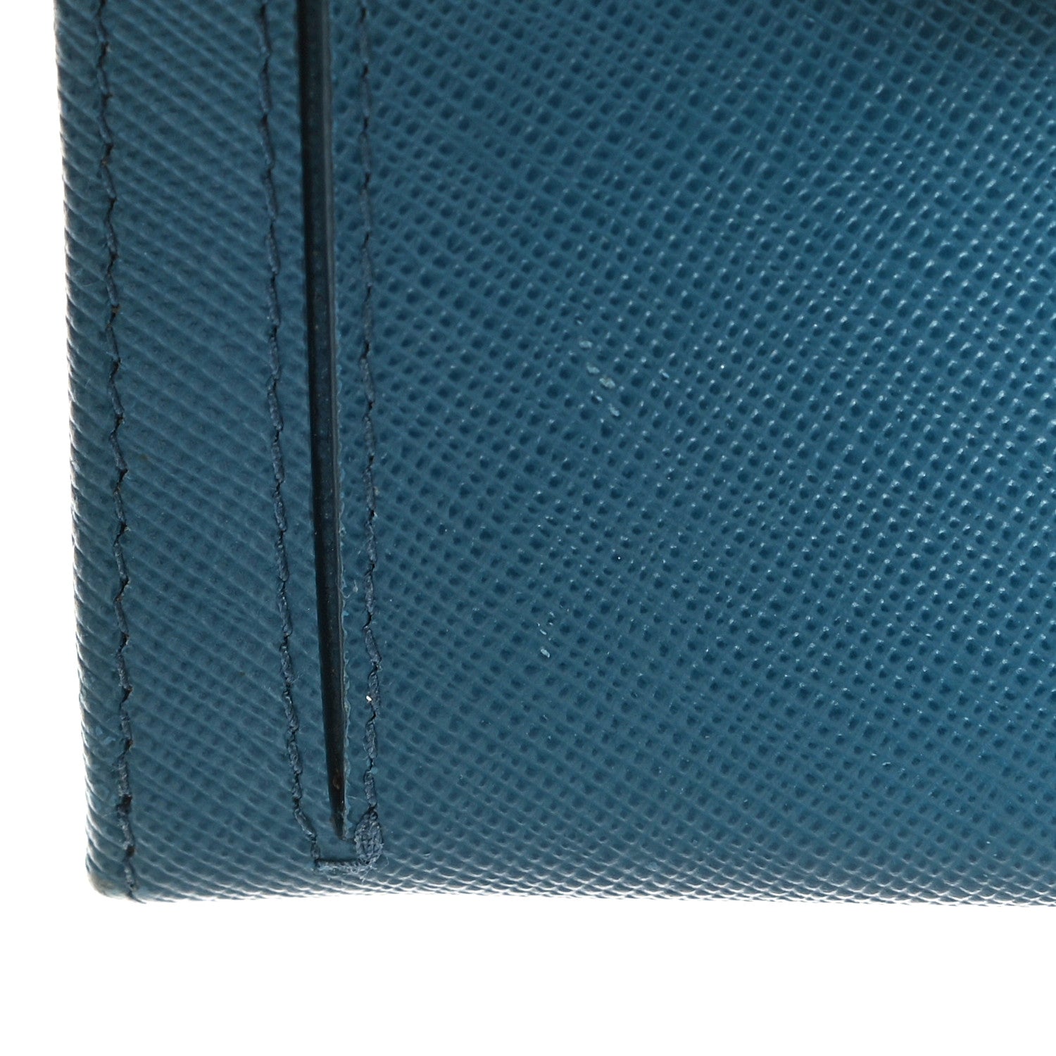 Prada Saffiano Metal Continental Flap Wallet Blue 16 of 17