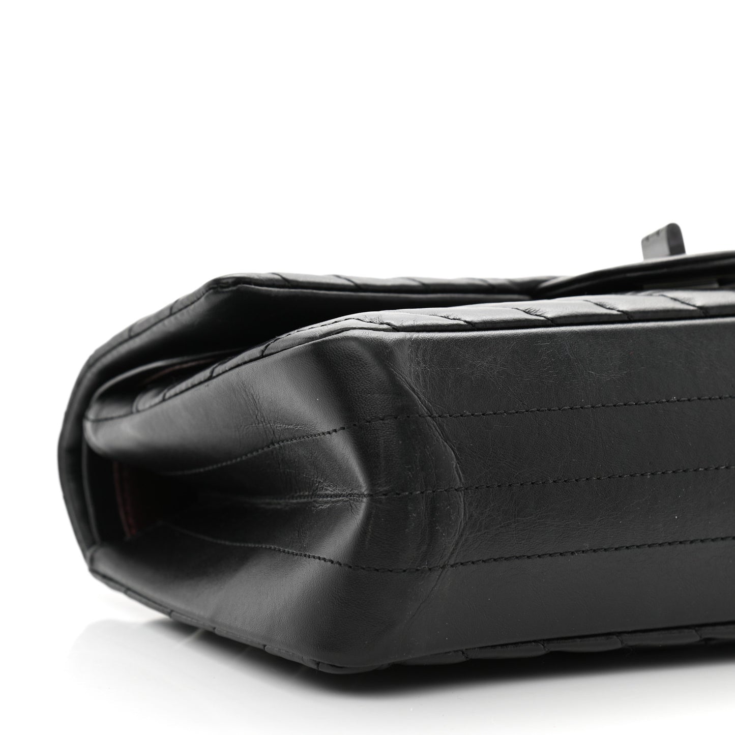 Aged Calfskin Chevron Quilted 2.55 Reissue 225 Flap So Black