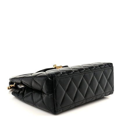 Chanel Shiny Aged Calfskin Quilted Nano Kelly Shopper Black 4 of 10