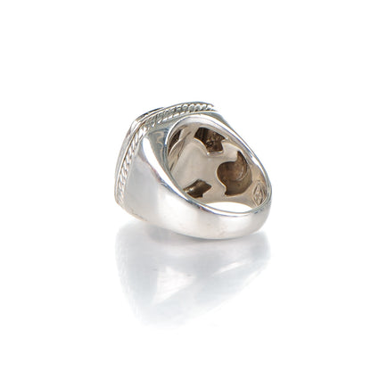 David Yurman Sterling Silver Diamond 17mm Albion Pave Statement Ring 54 7 3 of 4