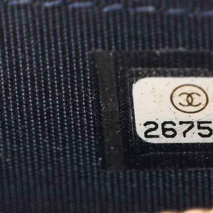 Chanel Sheepskin Quilted Vintage Mademoiselle Zip Coin Purse Navy Blue 7 of 8