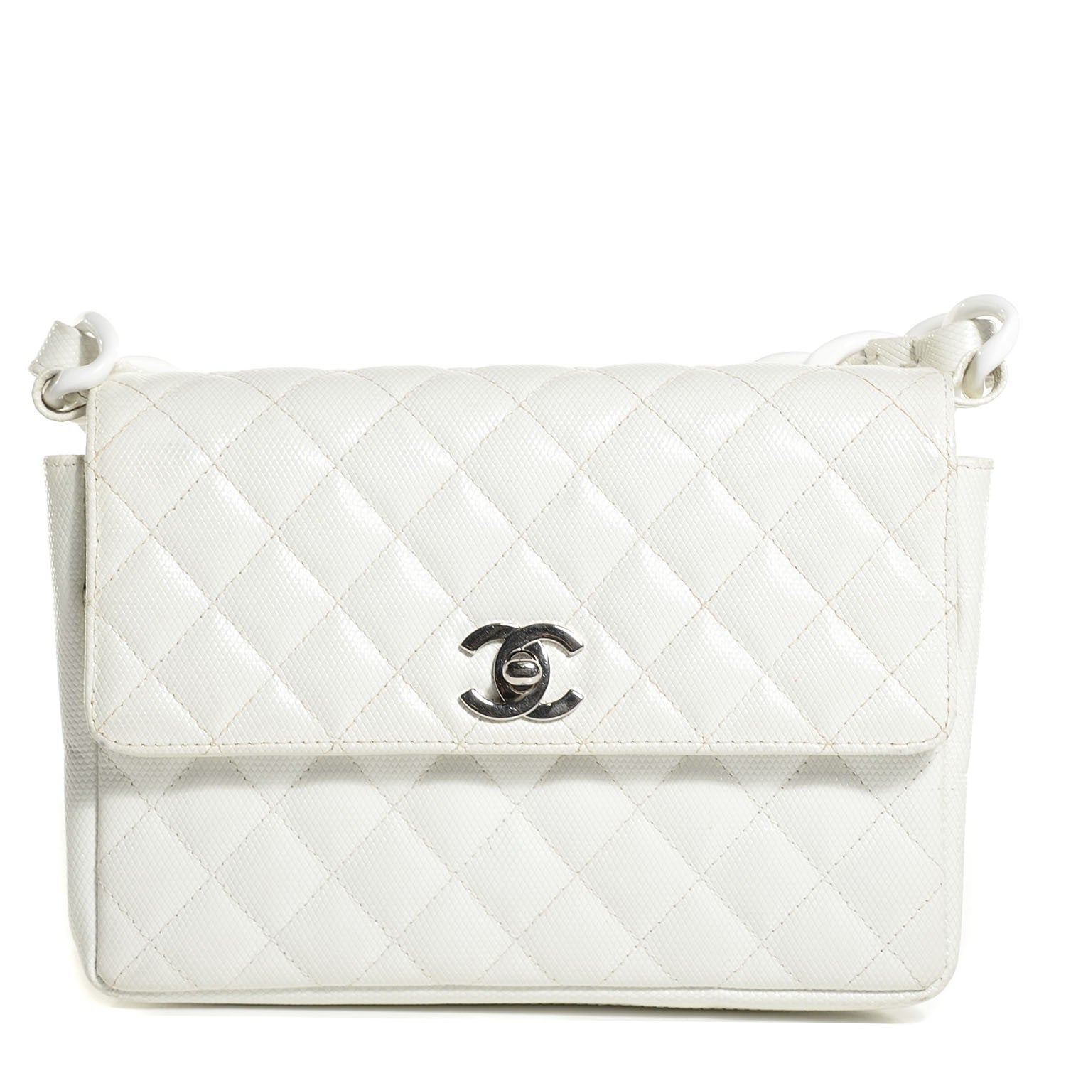 Chanel Lizard Quilted Small Flap White 1 of 9