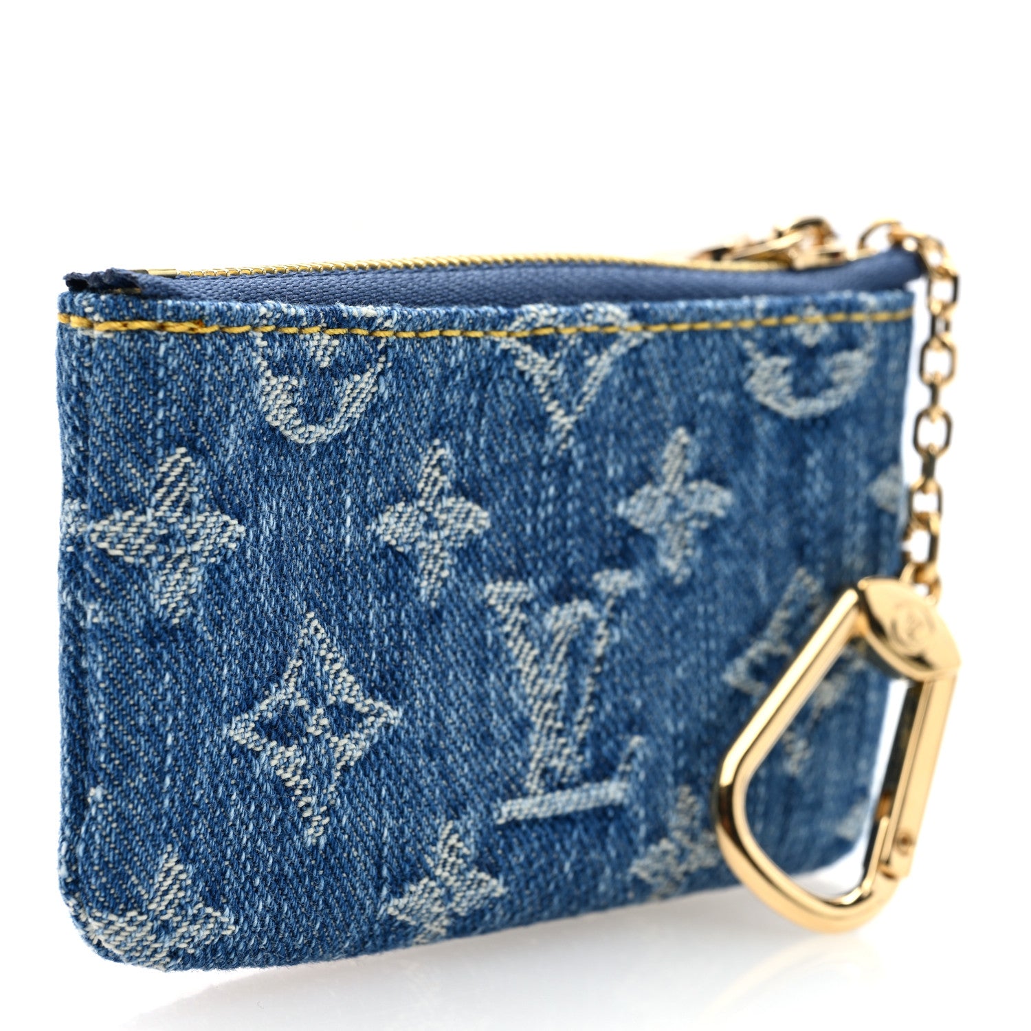 Louis Vuitton LV X TM Monogram Denim Cerises Key Pouch Blue 3 of 7