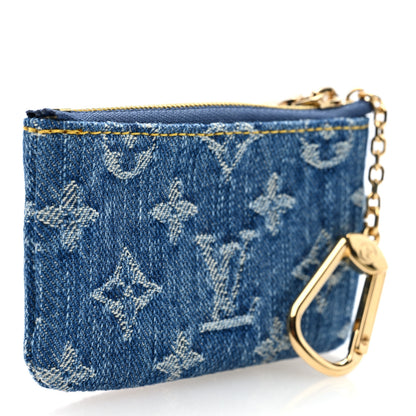 Louis Vuitton LV X TM Monogram Denim Cerises Key Pouch Blue 3 of 7